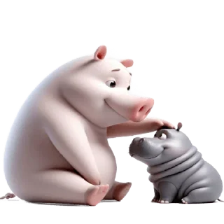 ☺️ emoji Бегемотик и Хрю @Nyasticks2 Telegram sticker 23 of 34