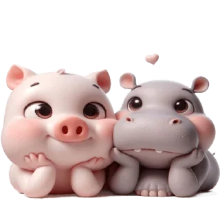 😍 emoji Бегемотик и Хрю @Nyasticks2 Telegram sticker 7 of 34