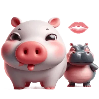 😘 emoji Бегемотик и Хрю @Nyasticks2 Telegram sticker 8 of 34