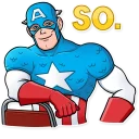 🙂 emoji 60‘s Captain America Telegram sticker 21 of 30