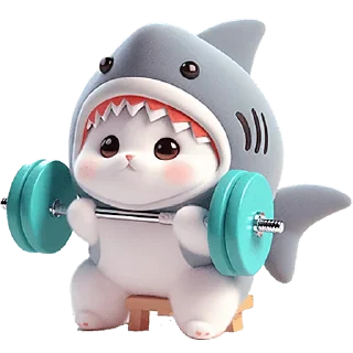 💪 emoji Пушистые акулы 3 @Nyasticks Telegram sticker 22 of 42