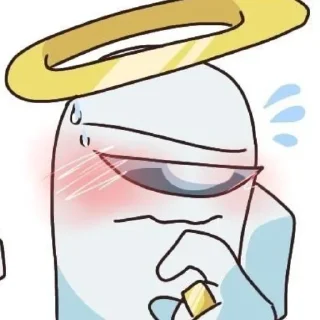 ⚪ emoji 「 n1 White Imposter Kinnie 」by @MakFWin Telegram sticker 7 of 57