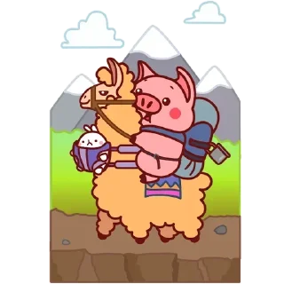 🏔 emoji Все стикеры в @Pig_and_friends "PigValera4" Telegram sticker 16 of 85