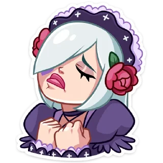 😔 emoji Тёмная Леди :: @stickroom Telegram sticker 23 of 48