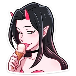 🍨 emoji Дьявол и Дьяволица @TgSticker Telegram sticker 7 of 48