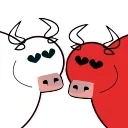 😍 emoji Cows in Love Telegram sticker 6 of 19