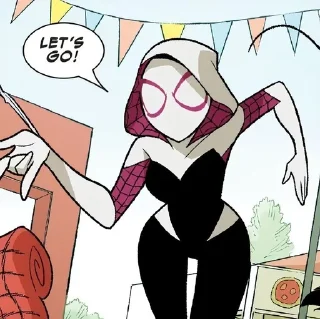 🕷️ emoji 🖤🤍 Ghost Spider 🤍🖤 Telegram sticker 11 of 24