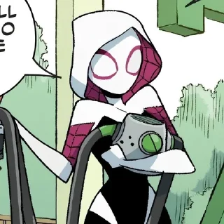 🕷️ emoji 🖤🤍 Ghost Spider 🤍🖤 Telegram sticker 9 of 24