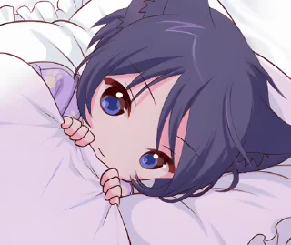 😴 emoji Чёрный котик-кун @nyasticks Telegram sticker 23 of 25