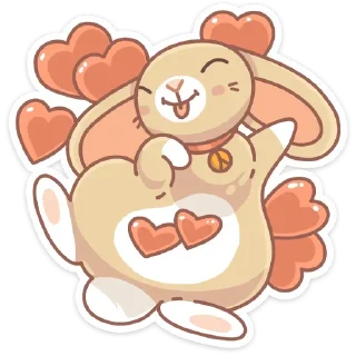 🤍 emoji Зайчик. Telegram sticker 5 of 48