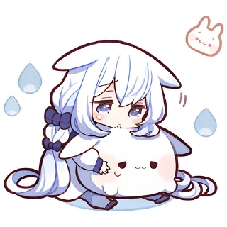 😔 emoji Сладкий и белый зайчик @nyasticks Telegram sticker 20 of 41