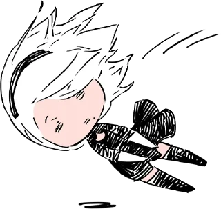 😵 emoji NieR:Automata 2B :: @line_stickers Telegram sticker 5 of 16