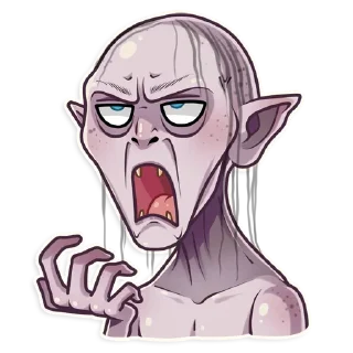😫 emoji Gollum (@dailystkrbot) Telegram sticker 10 of 25
