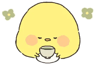 🍵 emoji Loose Cute Chick @jp_stickers Telegram sticker 21 of 40