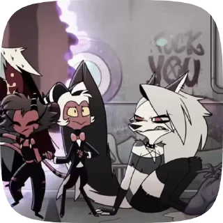 🐺 emoji БОЛЬШЕ ⇨ @CLOOBHUB ЛУНА АДСКИЙ БОСС LOONA HELLUVA Telegram sticker 13 of 39