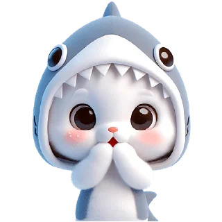 🤭 emoji Пушистые акулы 2 @Nyasticks Telegram sticker 18 of 34
