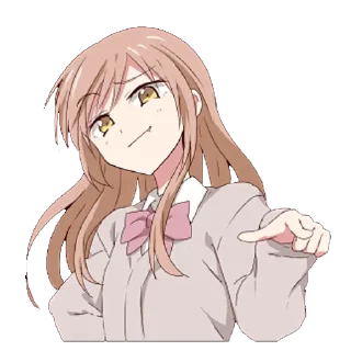👆 emoji Дерзкая тян but mouth is closed Telegram sticker 5 of 33