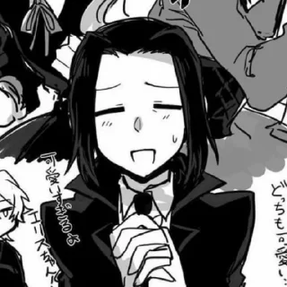 😅 emoji Ougai Mori. Telegram sticker 15 of 18
