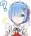 😕 emoji Rem  (Re: Zero) Telegram sticker 23 of 40