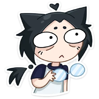 😐 emoji Тёмная Милшу @TgSticker Telegram sticker 23 of 56
