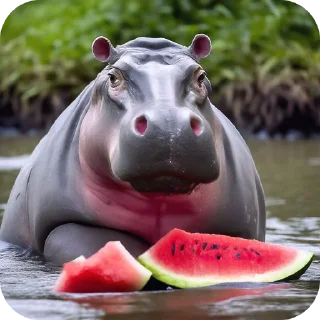 🍉 emoji Hippo Telegram sticker 6 of 116