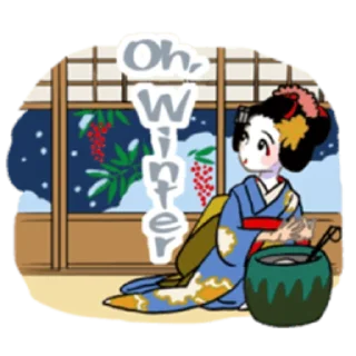 ❄ emoji Maiko in Kyoto (English) Telegram sticker 6 of 38