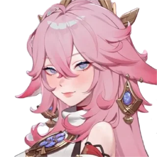 ☺️ emoji Cute Yae Miko by @peach_artworld Telegram sticker 19 of 23