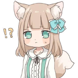 🤔 emoji Wolf Ear Girl @jp_stickers Telegram sticker 10 of 41