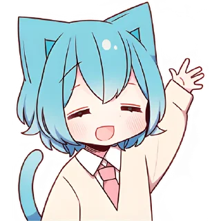 ✋ emoji Голубой котик @Nyasticks Telegram sticker 1 of 41
