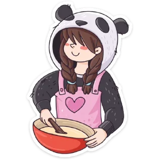 👨 emoji Девочка-Панда и Барсик @tgsticker Telegram sticker 24 of 44