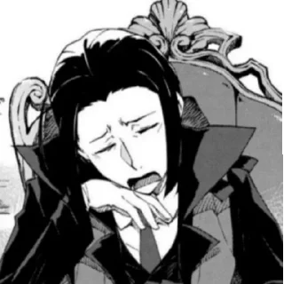 🤧 emoji Ougai Mori. Telegram sticker 12 of 18