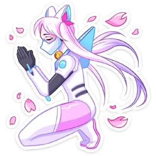 🙏 emoji Сонна Мун без текста @stickers_vk Telegram sticker 8 of 48
