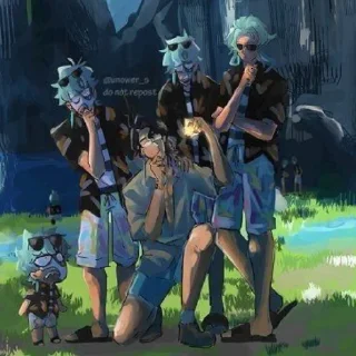 👨‍👨‍👦‍👦 emoji Сегменты Дотторе Telegram sticker 14 of 111