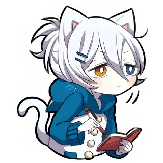 Sticker from Белый котёнок 3 @Nyasticks