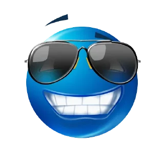 😎 emoji blue emoji by @sshtukaa Telegram sticker 10 of 59