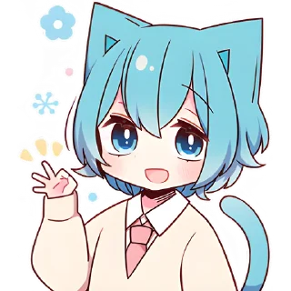 👍 emoji Голубой котик @Nyasticks Telegram sticker 14 of 41