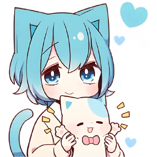 😀 emoji Голубой котик @Nyasticks Telegram sticker 19 of 41