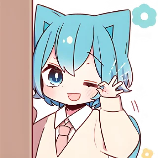 👍 emoji Голубой котик @Nyasticks Telegram sticker 22 of 41