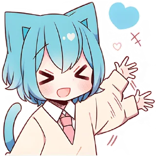 ✋ emoji Голубой котик @Nyasticks Telegram sticker 2 of 41