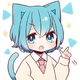 👆 emoji Голубой котик @Nyasticks Telegram sticker 16 of 41