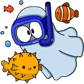 🐠 emoji Призрак Бак Telegram sticker 7 of 30