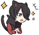 😲 emoji BLACK KITTEN :: @line_stickers Telegram sticker 11 of 120