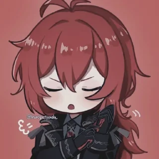 🌟 emoji 🧣𝅄⊹𓈒Diluc - @CUTEGEROIN Telegram sticker 12 of 31