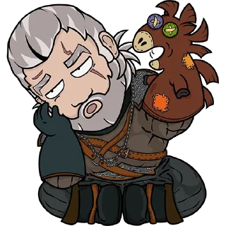 🙄 emoji Ведьмак и Гвинт от Демона Лапласа Telegram sticker 9 of 48