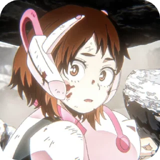 😧 emoji Uraraka || by @meitark Telegram sticker 15 of 35