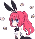 😶 emoji A Cute Little Rabbit Girl :: @line_stickers Telegram sticker 11 of 40