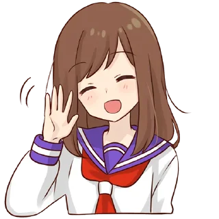 👋 emoji Schoolgirl @jp_stickers Telegram sticker 18 of 40