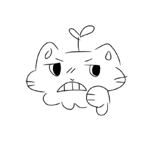 👎 emoji кот с цветком на голове @yanna_ogr Telegram sticker 11 of 34