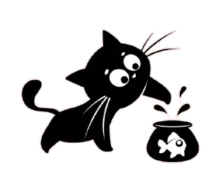 🐡 emoji Чёрный кот @TgSticker Telegram sticker 16 of 20