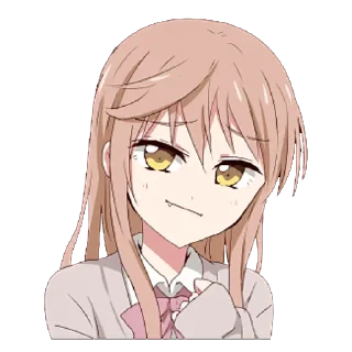 😏 emoji Дерзкая тян but mouth is closed Telegram sticker 13 of 33